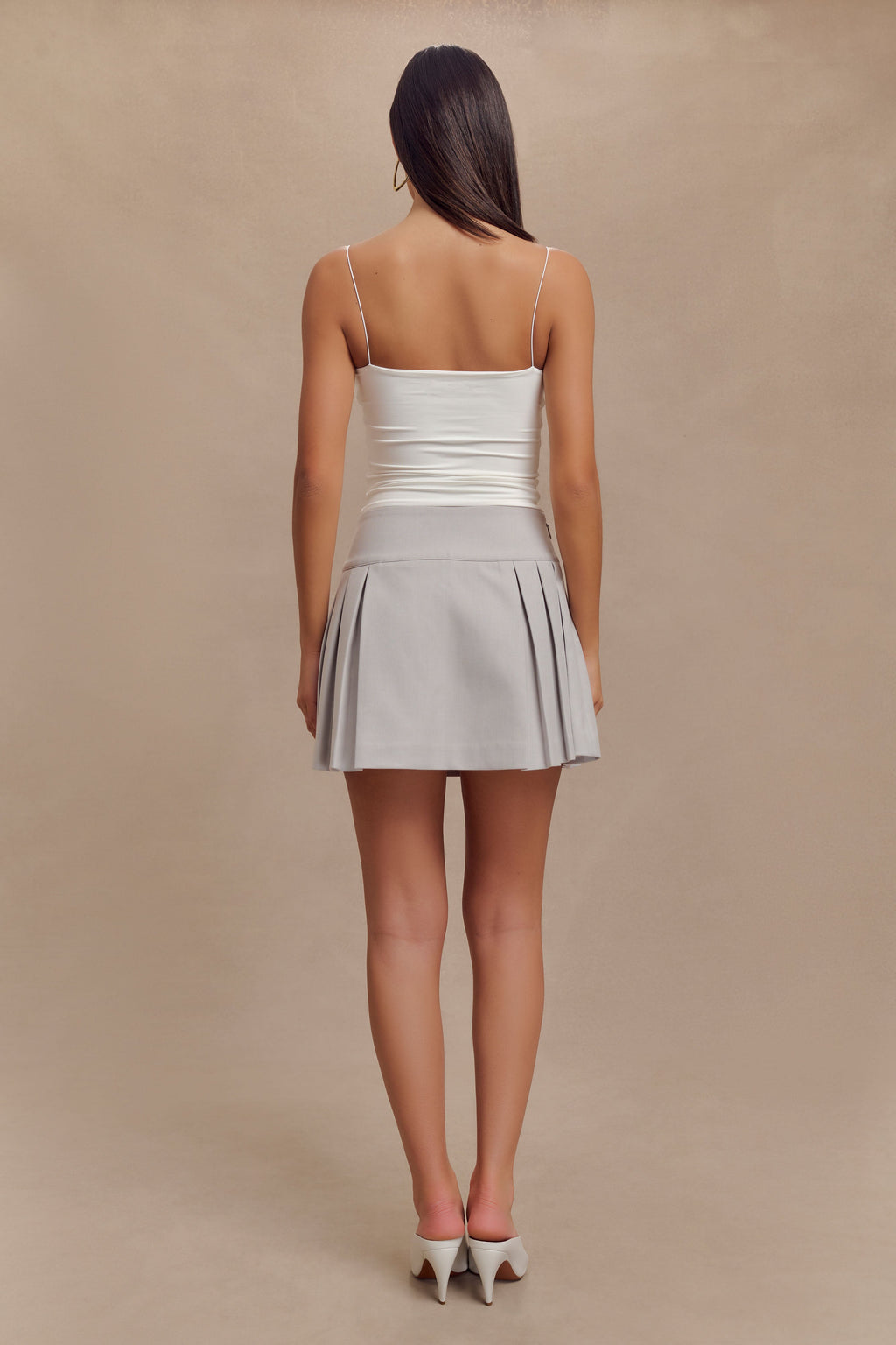 Arya Longline Spaghetti Strap Top - White