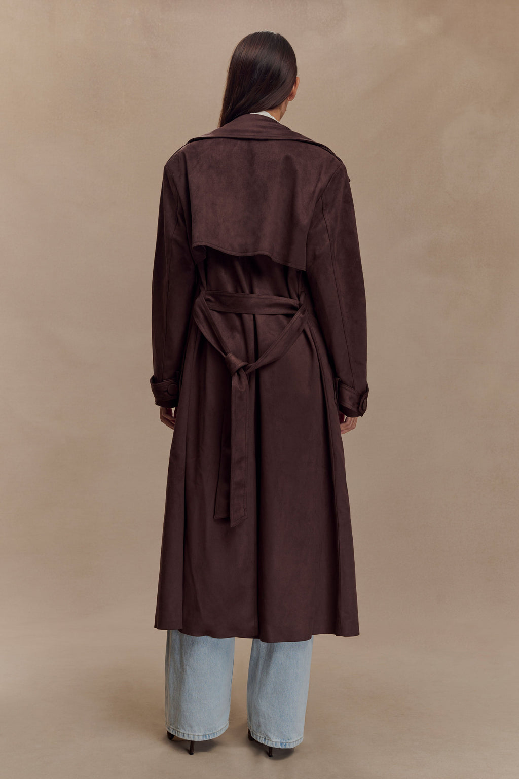 Marc Faux Suede Coat - Cocoa Chocolate