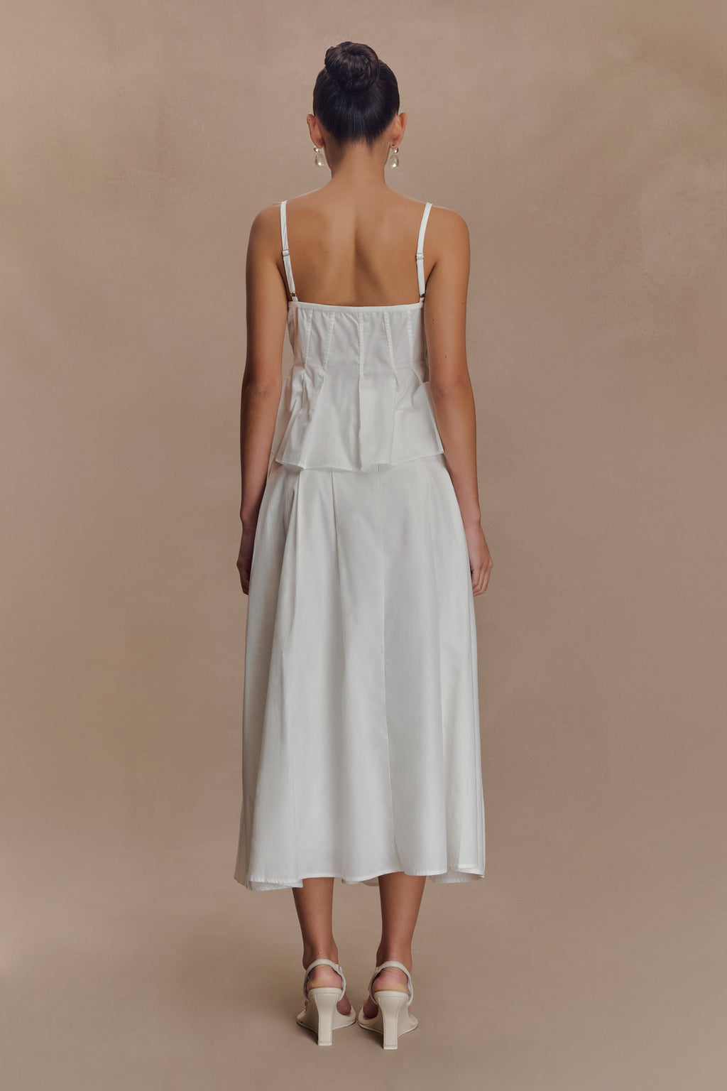 Mae A-Line Midi Skirt - White