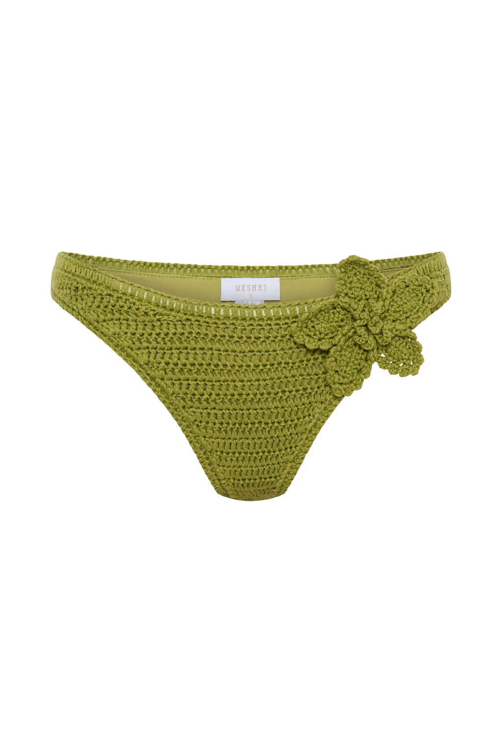 Skye Floral Crochet Tie Up Bikini Bottom - Apple