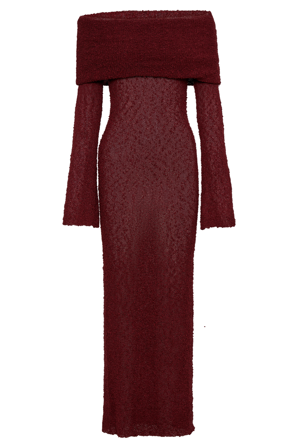 Marisol Off Shoulder Boucle Maxi Dress - Plum